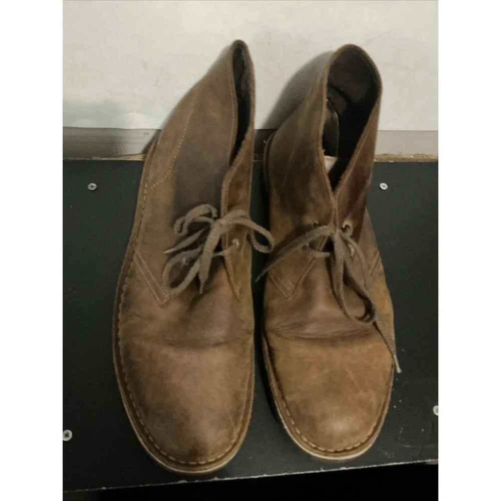 Clarks Bushacre 2 Mens 10.5 M Chukka Boots Brown Leather Desert Boot